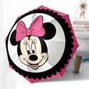 Disney Minnie Mouse,Bow Automatic Opening and Closing Umbrella   Suitable for All Occasion and Business Umbrella, Unisex Portable Tri Fold S