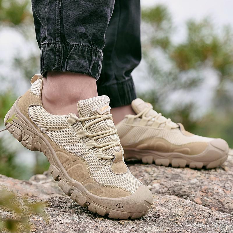 Neue Herren Freizeitschuhe Echtes Leder Outdoor Herrenschuhe Atmungsaktive Mesh Sneaker Rutschfest Bequeme Wanderschuhe Größe 38-46