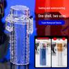 Transparent Waterproof 4-Slot Cigarette Case & Lighter Sleeve for J6 Movement
