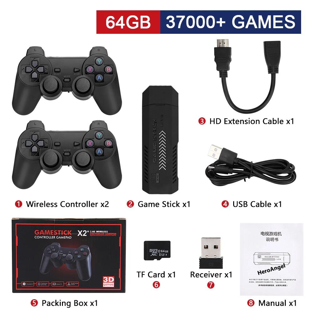 

НОВЫЙ Upgrade X2 PLUS Gamestick 3D Ретро Видео Игровая Консоль Беспроводные Контроллеры HDTV Out 40000 Игр 40 Эмуляторов для PSP/PS1/MAM