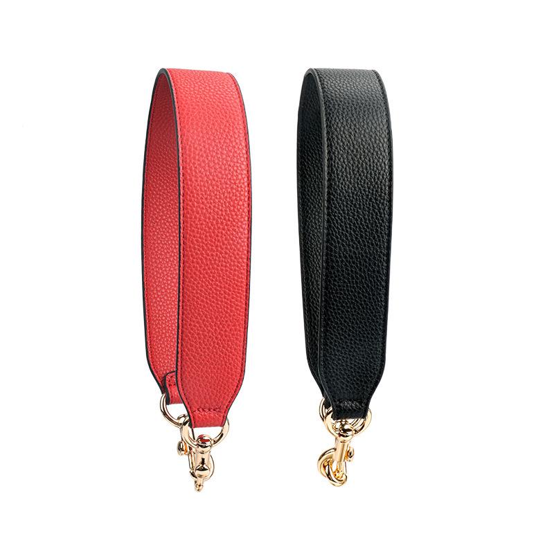 Women's Faux Leather Shoulder Strap Bag Accessory - Imitation Cowhide, Single Wide Short Handheld Strap