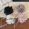 Elegant Double-Sided Fluffy Mesh Claw Clip for Women - High-End Shark Hair Accessory