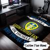 Custom Name Leeds Football Crest Rug for Living Room, Game Rooms, Office, Bedroom, Floor Mat Playful Design, Fan Gifts Christmas Decor