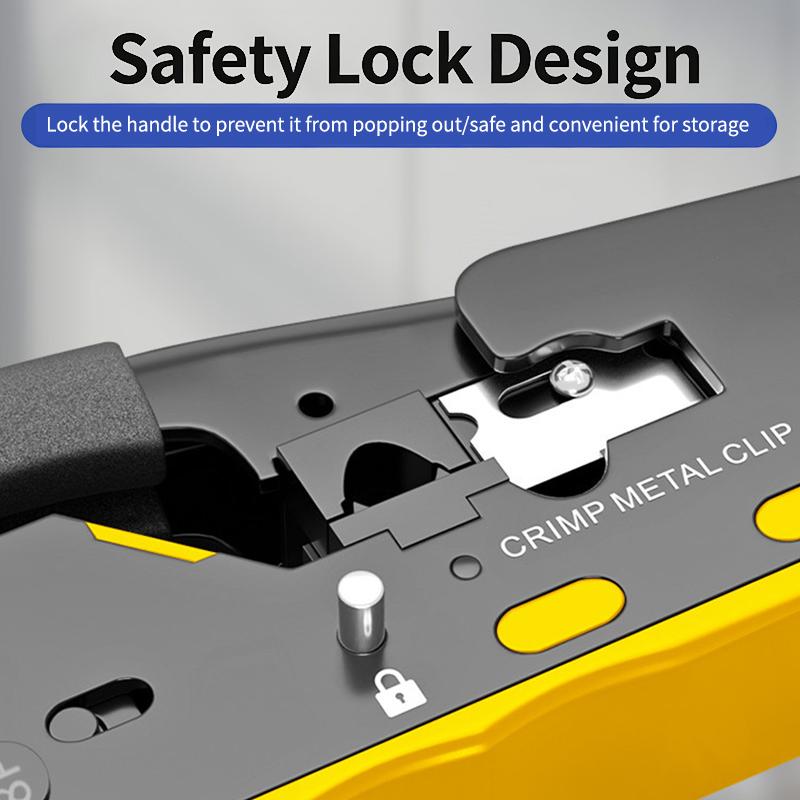 Pass Through Crimp Plier Cat7 Cat6 Cat6A Cat5 Cat5E Stripping Crimping Tool With 8P/6P Ethernet Connectors