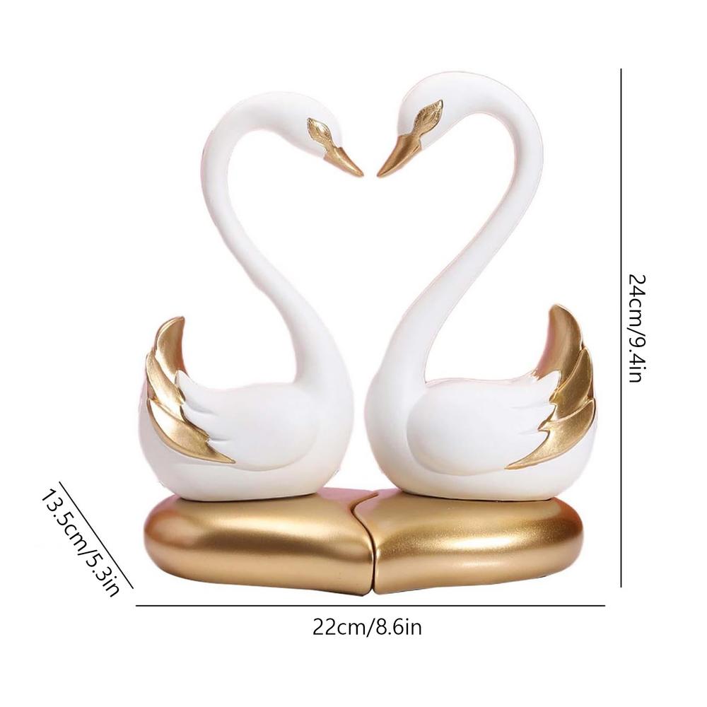 Swan Statue Desktop Decoration Resin Animal Statue Model Desktop Ornaments Decoration Suitable for Home Desktop Decoration