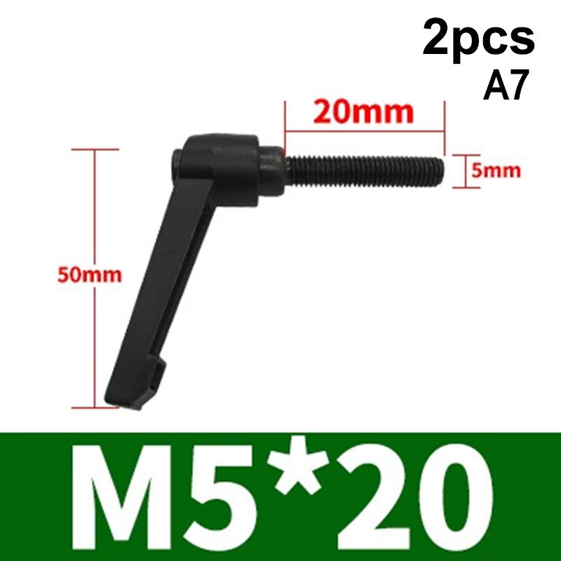 2Pcs M4 M5 M6 M8 Clamping Lever Machinery Adjustable 7-Shaped Handle Locking External Male Thread Knob