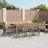 Vidaxl 9-Cz. Set di Mobili da Giardino con Cuscini, Grigio, Rattan PE