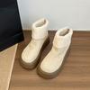 Women's large size soft sole heightening warm fur one winter non-slip snow boots plush lining outdoor sports fur cotton boots