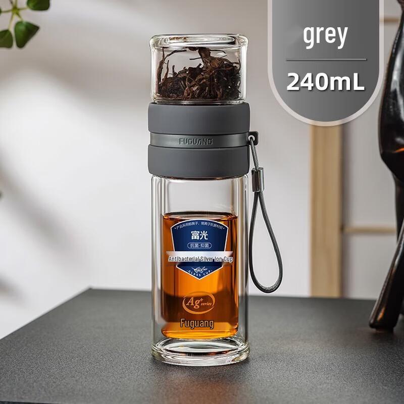 Fuguang Silver Ion Antibacterial Double-Layer Glass Tea Infuser Cup