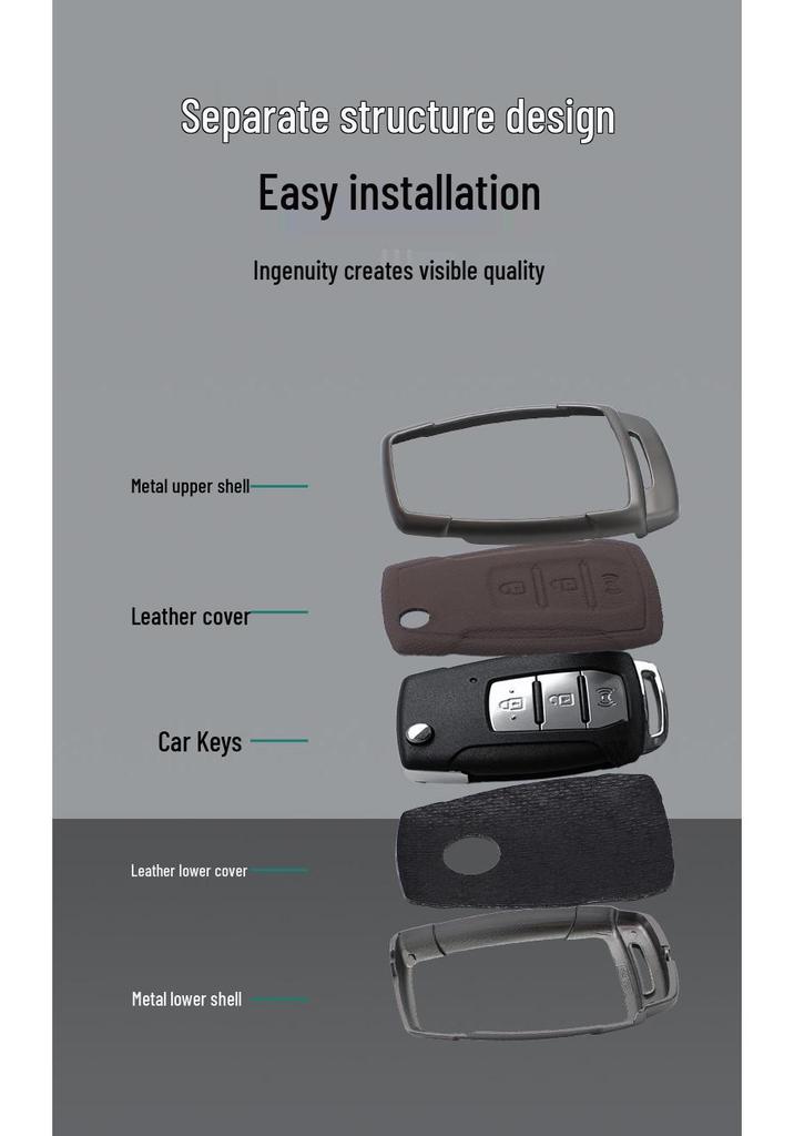 Metal Shell Key Cover & Buckle for SsangYong Korando/Rexton Remote
