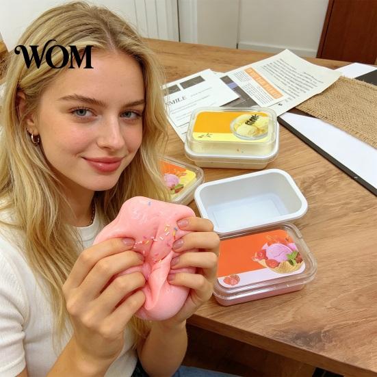 Stress Reduction Gadget Ice Cream Cake Squeeze Toy, Slow Rising Focus Aid Fidget Toy Relief Simulation Dessert Food Pinch for Anxiety Relieving