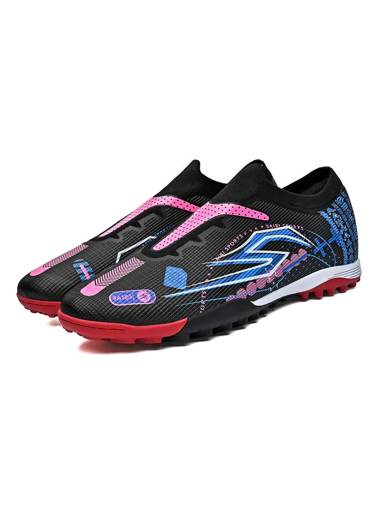 Unisex TF Turf Soccer Shoes Lightweight PU Fabric Upper Rubber Abrasion Resistant Sole Youth Daily Football Training