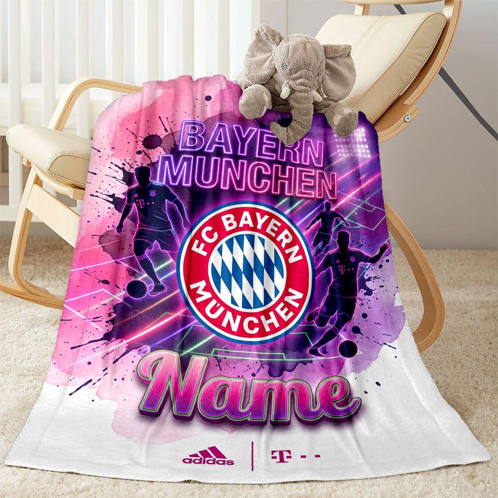 Bayern Munich Fan Gear Customize Your Name Blanket Lightweight Customizable Blanket Soft Warm Cozy for Chair Bed Couch Sofa for All Occasions