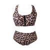 Neue Bademode für Damen, geteilt, Leopardenmuster, große Größe, fette MM-Bikini-Badebekleidung