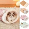 Cute Cat Sleeping Bag Cartoon with Ears Cat Cave Bed Pocket Type Thickened Pet Snuggle Sack Pet Supplies