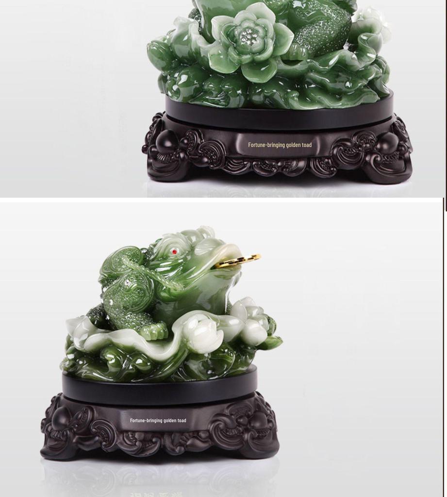 Golden Money-Attracting Three-Legged Toad Figurine - Home & Office Decor Ornament for Shop Openings