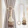 1/2Pcs Tassel Curtain Tie Backs Wooden Bead Curtain Tiebacks,Home Decorative