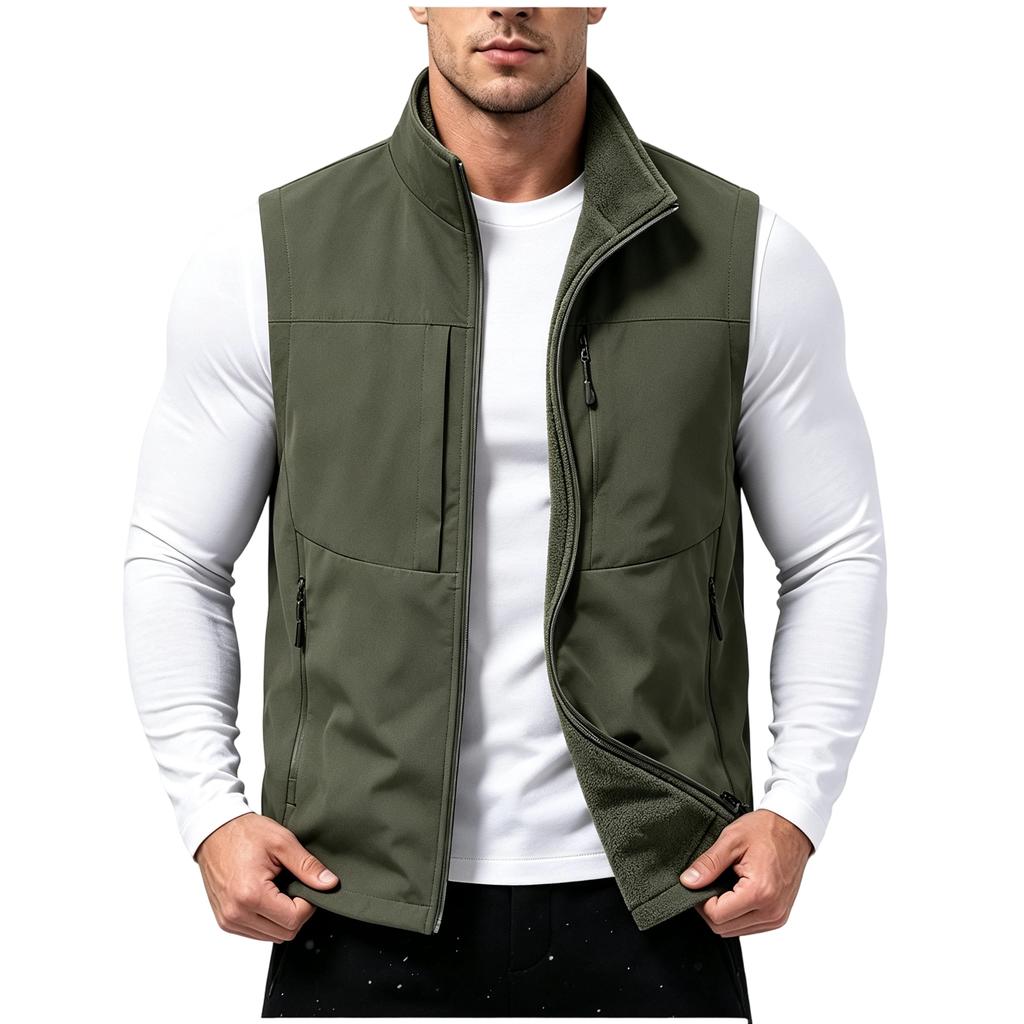 Men's Plus Size Reversible Vest for Outdoor Casual Fall and Winter Wear