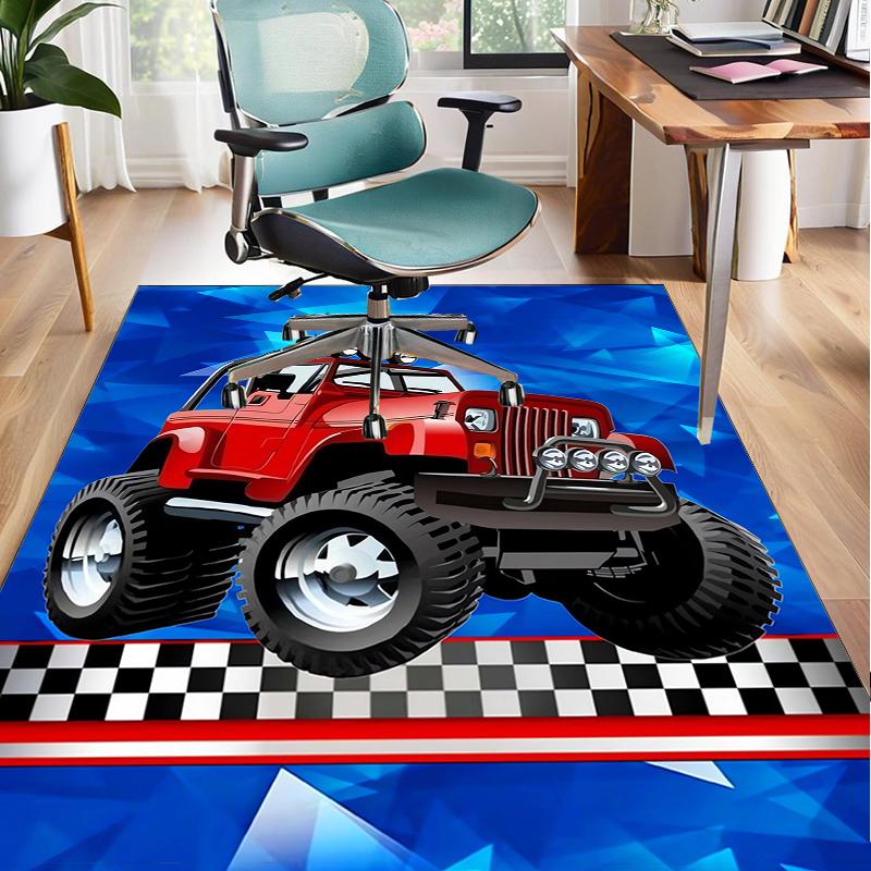 Nighttime Truck Drive Office Rug Chair Mat, Game Carpet, Suitable for Front Door, Bedroom, Living Room, Desk, Holiday Gift