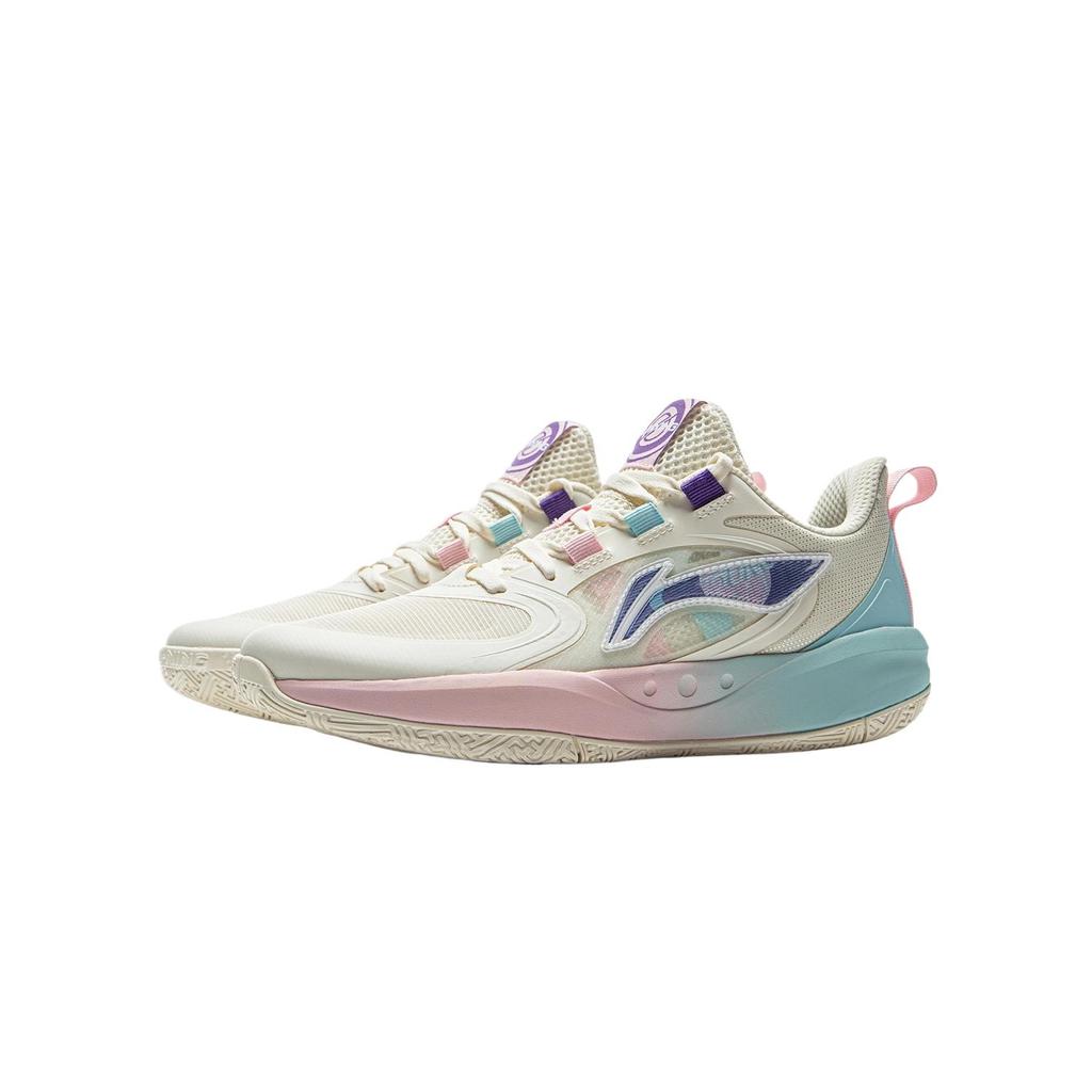 Li Ning Kids Light Energy Pre Casual Comfortable Non-Slip Wear-Resistant Low-Top Basketball Shoes Men basketball shoes Off-White YKBU046-15