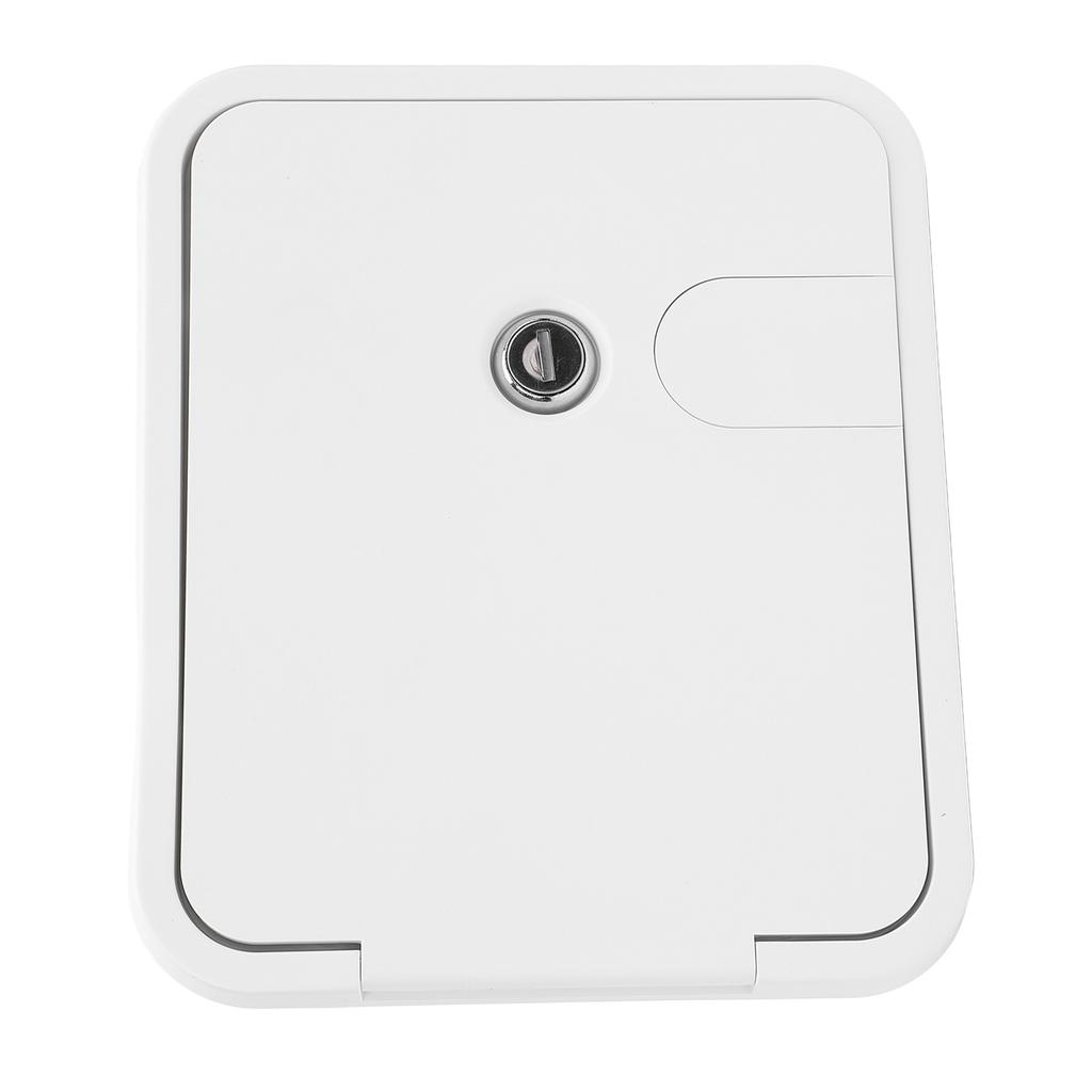 145 X 116mm RV Power Cord Hatch with Stainless Steel Lock and Keys 180 Degree Opening Electrical Access Door for