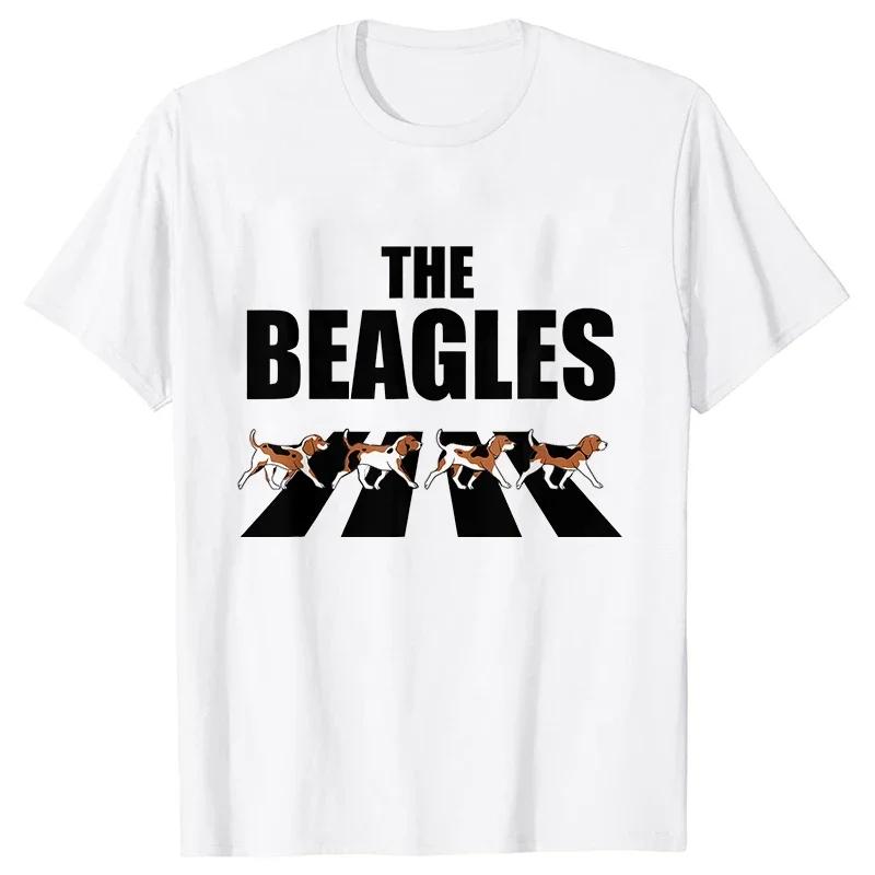 Das The Beagles Crazy Beagle Dog Musterdruck, Herren locker, lässig und vielseitig 100% Baumwolle hochwertiges Kurzarm-T-Shirt