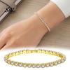 Sophisticated Wrist Ornament Faux Crystal Bracelet for Women, Silver/Golden Rhinestone Bangle Bracelet, Sparkling Adjustable Alloy Jewelry Plated