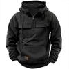 Spring and Autumn Men's Multi Pocket Casual Hoodie Hooded Sweatshirt Zipper Pullover Sports