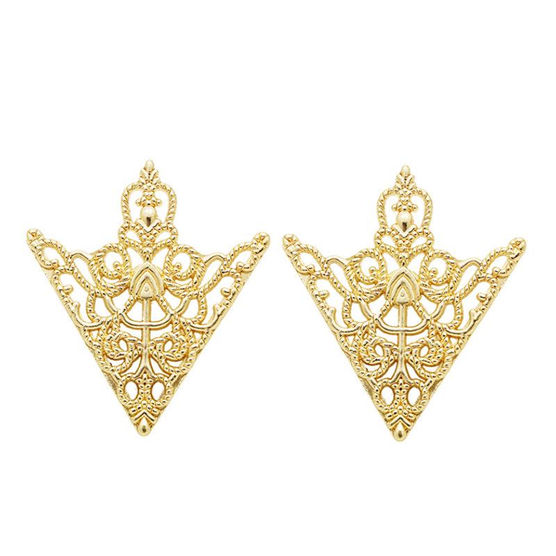 2pcs/Set Unisex Fashionable Vintage V-Shaped Hollow Out Shirt Collar Clip Pin Brooch, Suitable For Daily And Party Wear