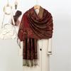 Luxury Bohemia Pashmina Scarf Shawl Wrap Paisley Jacquard Flowers Reversible Classic Tassels For Women Muslim Hijab T099