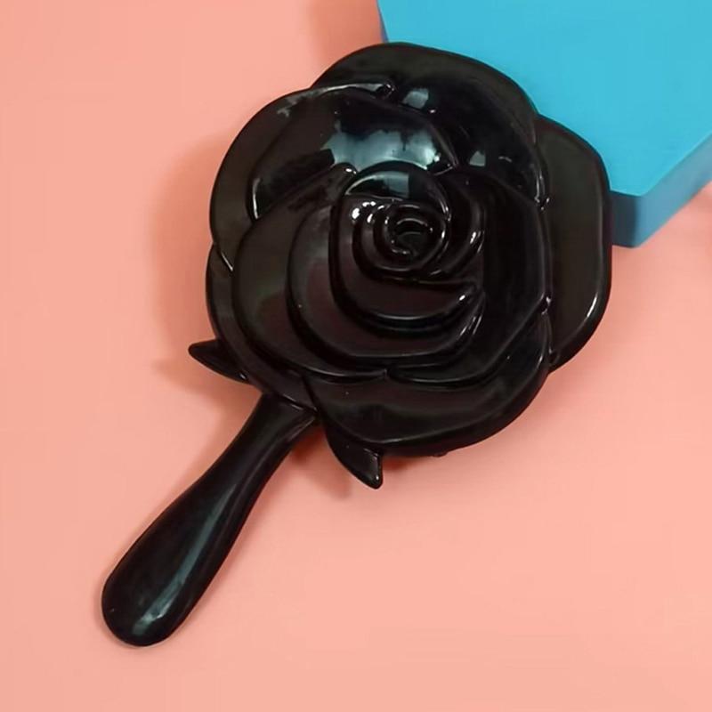 Handheld Vanity Mirror Vintage Rose Makeup Mirror  Handle Mirror Pocket Mirror Makeup Vanity Cosmetic Compact Mirror For Women