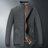 Men's Plus-Size Thick Fleece-Lined Stand Collar Jacket - Casual Fashion for Middle Age