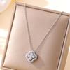 Women's Silver Titanium Steel Necklace with Micro-Inlaid Zircon - Elegant, Durable Clavicle Chain Jewelry