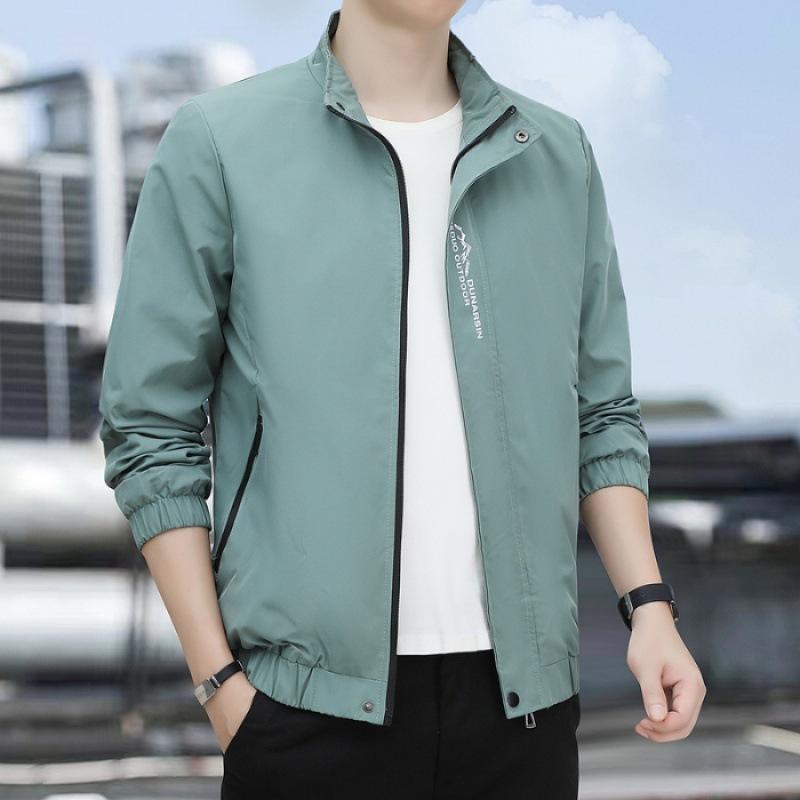 Middle-aged and Young Men's Casual Jackets for Spring and Autumn, Stand-up Collar Jackets for Men, Loose and Cool Spring Wear