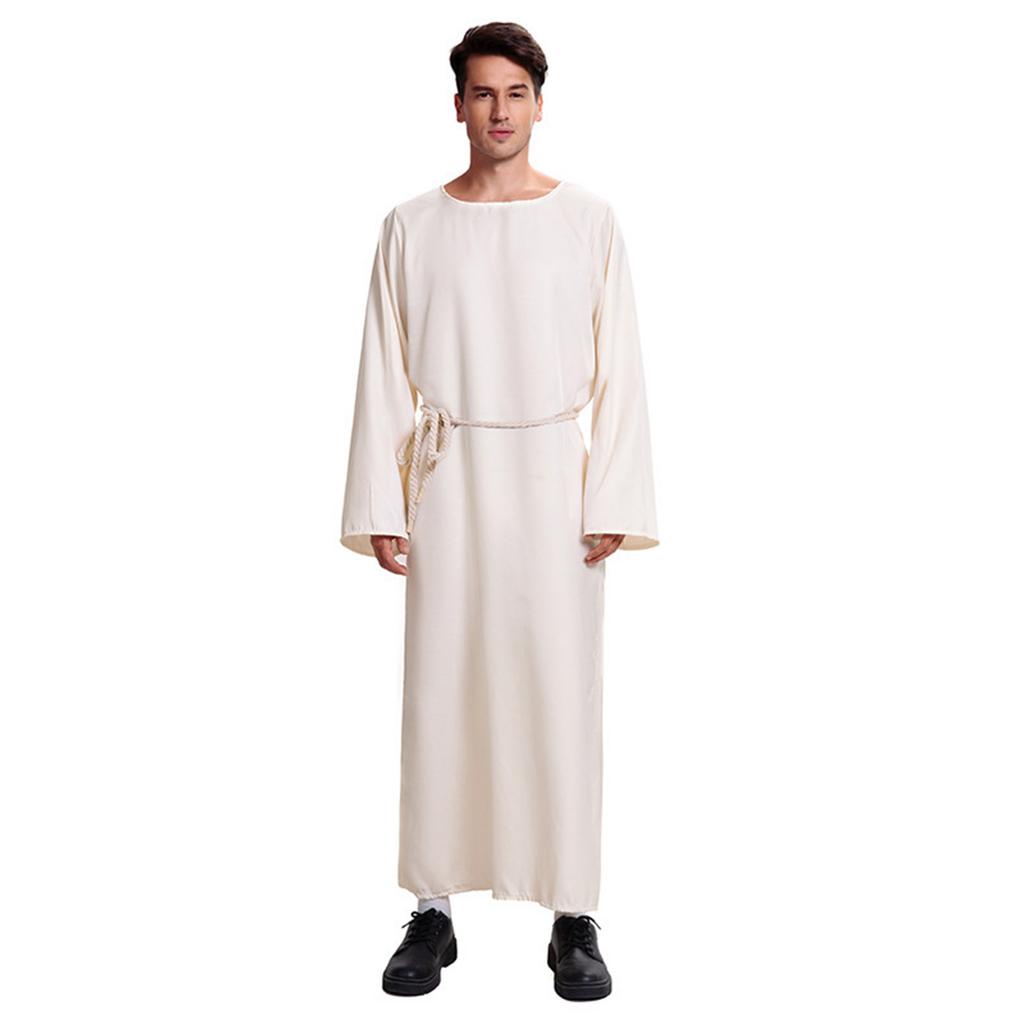 Muslims Dresses Set for Men Long Sleeve Dubai Shirt Kaftan Thobe Robe Gown Straight Leisure Race Style Clothing Thobe