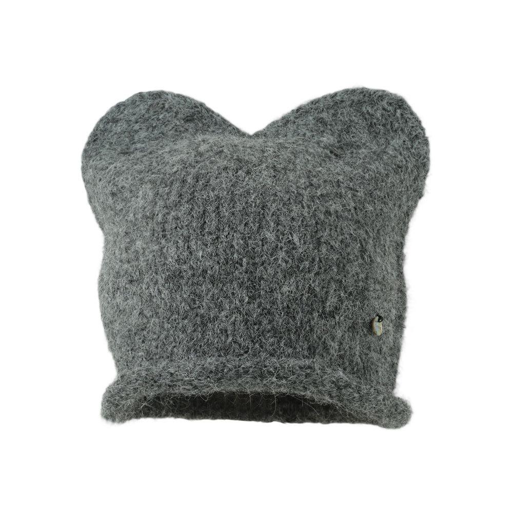 Niedliche Katzenohren Strickmütze für Damen Wollmischung Herbst und Winter Warm Vielseitiger Ohrenschutz Wollmütze Zeigt Gesicht