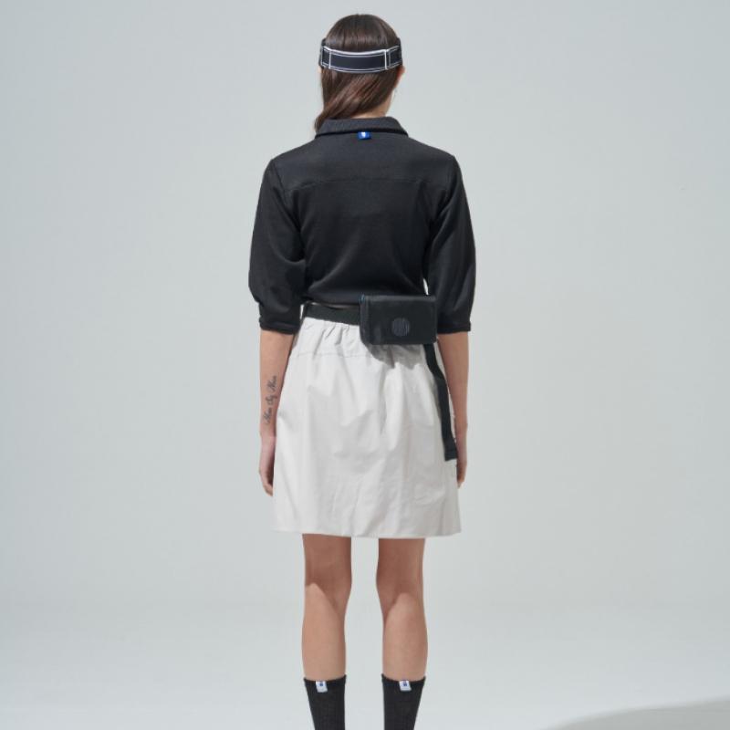 Blu DoT 7 8 Sleeve EssenTial Collar T shirT Bk