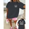Women's Plus Size Cat Mom Graphic T-Shirt - Funny "Cat Mom" Text Athletic Top - Soft Breathable Shirt for Gym, Casual Outfits