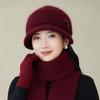 Elastic Furry Hat with Toggle Closure Lightweight Holiday Themed Cap for New Year's Celebration Handcrafted Warm Knit Headwear for Elderly Women
