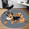1pc Dogs Office Round Rug, Non-slip, Soft and Durable Office Rug for Interior Decoration, Perfect for Office, Beautiful Decoration yy260323010