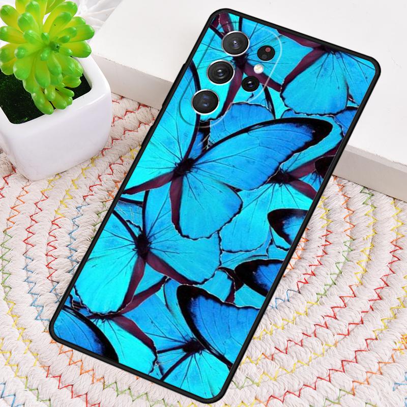 Blauer Schmetterling Handyhülle für Samsung Galaxy note 10 pro S26 Ultra S23 S24 FE S25 S21 S22 PLUS stoßfeste Hülle