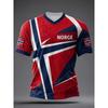 Nordik Viking Retro Stil 2026 Norveç Taraftar Forması Günlük Futbol Kısa Kollu erkekler için Nefes Alabilen Hızlı Kuruyan Yumuşak