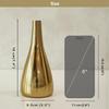 Golden Metal Flower Vase for Home Décor | Table Top Decorative Teardrop Vase for Living Room, Office & Bedroom