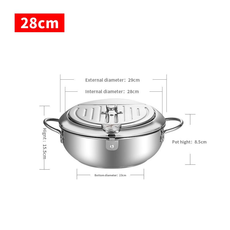 304 Stainless Steel Japanese Tempura Deep Fryer Pot