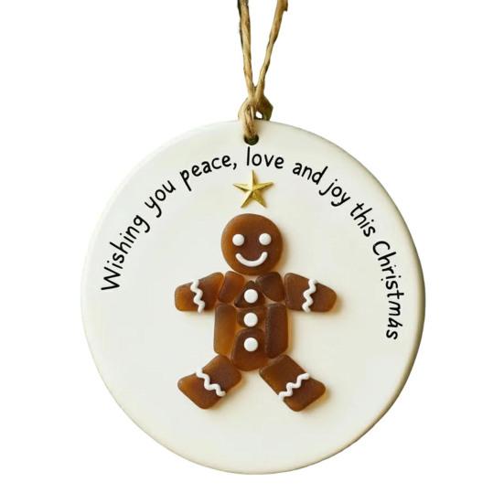 Weihnachtsanhänger aus Treibglas Handgefertigter Treibglas-Weihnachtsmann/Zuckerstange/Baum/Lebkuchen Aufhänger Dekor Acryl Küstenanhänger für Weihnachtsbaumschmuck