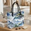  Watercolor Landscape Tote Bag Large Capacity Aesthetic Daily Shoulder Bag for Women Casual Travel Commute Portable Handbag
