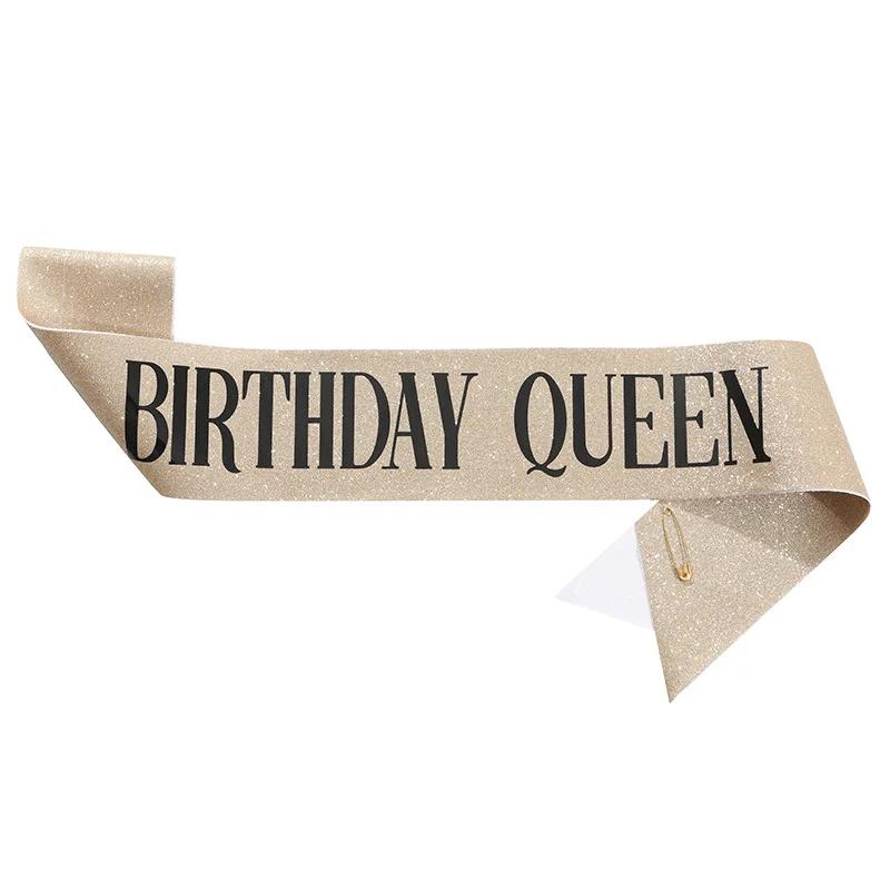Happy Birthday Queen Girl Satin Sash 21 30 50 Birthday Sash Party Supplies Birthday Decoration Wedding Anniversary Decors