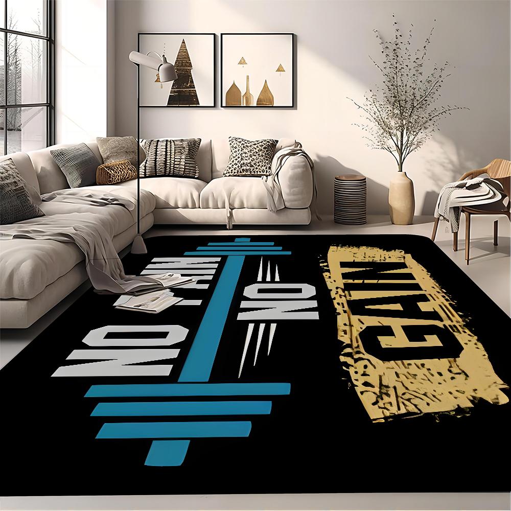 No Pain No Gain GYM Room Mats Washable Non-Slip Living Room Sofa Chairs Area Mat Kitchen Alfombra