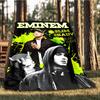 1pc Eminem, Rap God Outdoor Flannel Blanket, Cozy & Warm Soft Te Playful Design, Napping Camping,