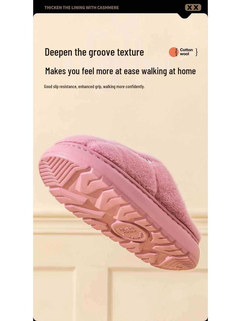 Men's & Women's Extra Large Warm Non-Slip Cotton Slippers, Size 50, Thick-Soled, Back-Heel Design.
